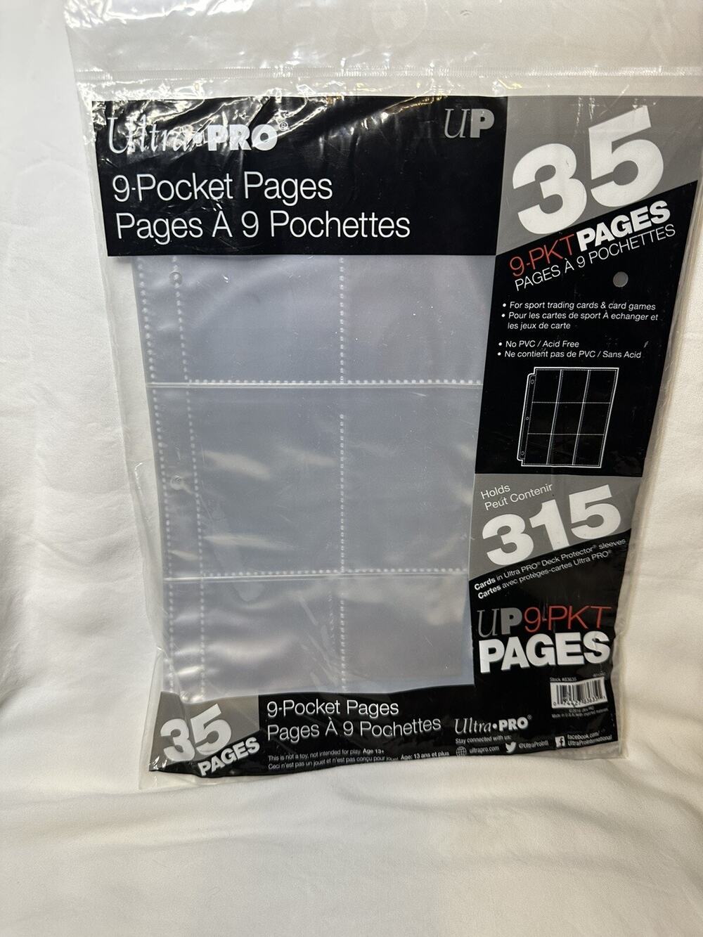 New 35 Pages Ultra PRO 9-Pocket Trading Card Binder Pages Holds 315 cards